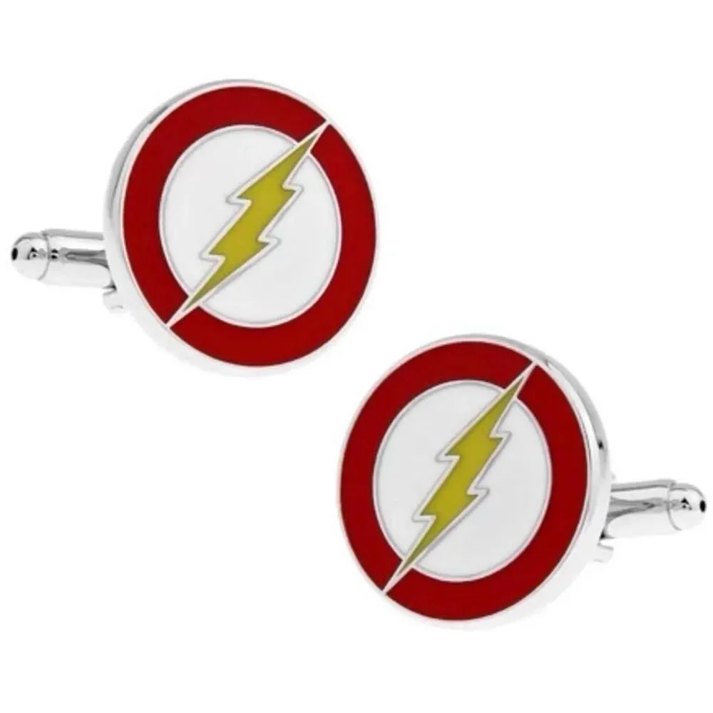 Brand New Mens Boutique Enamel DC Comics The Flash Cufflinks Cuff Links